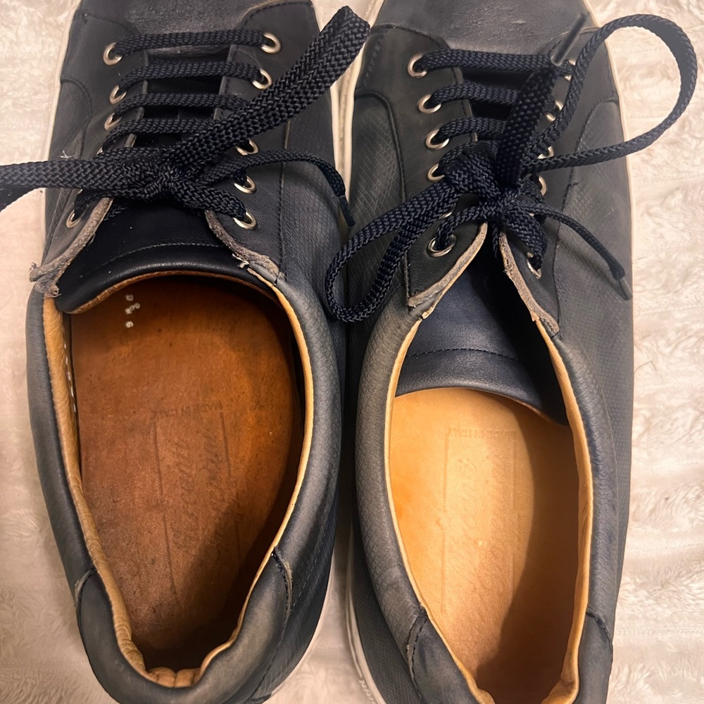 Mercanti Fiorentini Navy Leather Sneakers